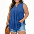 thumbnail image 2 of Diufon Womens Tank Tops Plus Size V Neck Sleeveless Summer Shirts Dressy Casual Blouses Loose Pleated Tees, 2 of 8