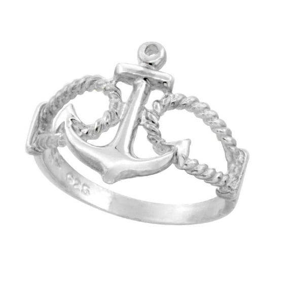 925 Sterling Silver Anchor Ring
