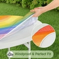 thumbnail image 5 of Rainbow Tie Dye Wave Pattern Round Fitted Tablecloth with Elastic Edge,Dining Table Cover Waterproof,Outdoor Round Tablecloth for Camping,Dining,Indoor and Outdoor, 5 of 7