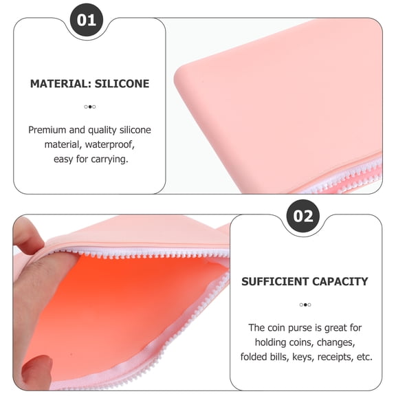 WORGEOUS Portable Silicone Purse with Zipper, Minimalist Small Wallet for Women and Men, Outdoor Storage Bag in