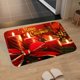 thumbnail image 5 of Alfombra rectangular roja de franela antideslizante con diseño de Papá Noel para dormitorio o sala de estar C, 5 of 8