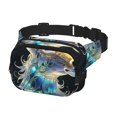 thumbnail image 2 of Disketp Colorful Stained Glass Deer Riñonera de Doble Capa, Bolsa de Cintura Ajustable para Viajes, Correr y Senderismo, Riñonera Ligera para Hombre y Mujer, 2 of 9