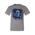 thumbnail image 2 of Wild Bobby, Wolfpack Running At Night Moon American Flag Animal Lover Men's Graphic T-Shirt, Heather Grey, 5XL, 2 of 3