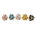 thumbnail image 2 of Clip on 3/4" small gold, pink, turquoise, white, yellow, or black knot earrings, 2 of 7