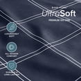 thumbnail image 3 of Bare Home Luxury 1800 Collection Fitted Sheet, Ultra-Soft, Deep Pocket, Twin-XL, Modern Plaid - Midnight Blue/White, 3 of 6
