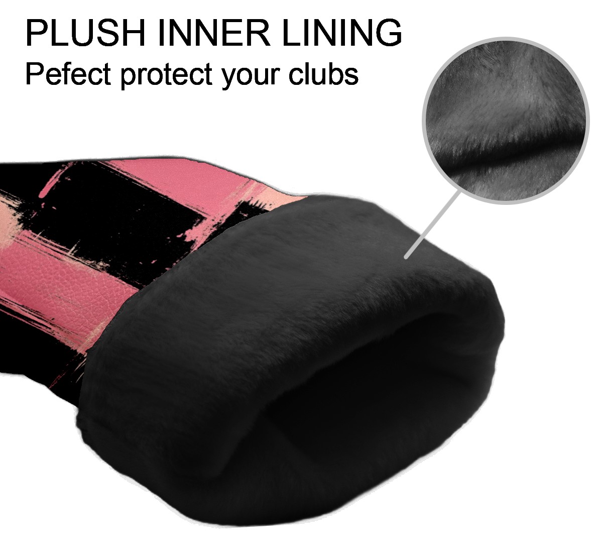 Golf Club Covers PU Leather Waterproof Head Covers for Fairway Woods Hybrids Gradient Grid