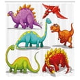 thumbnail image 3 of Ambesonne Dinosaur Shower Curtain, Friendly Fun Wildlife, 69"Wx84"L, Multicolor, 3 of 3