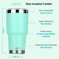 thumbnail image 4 of DRINCO 30 oz Stainless Steel Tumbler Double Walled Vacuum Insulated Mug With Spill Proof Lid, 2 Straws, For Hot & Cold Drinks, Teal, 4 of 5