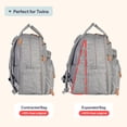 thumbnail image 3 of BabbleRoo Original Diaper Bag Backpack – Extra Large 40L Baby Bag with Changing Pad, Insulated Bottle Pockets & Stroller Straps, Waterproof Travel Bag for Moms & Dads, Light Gray, 3 of 6