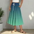 thumbnail image 5 of Maxi Skirts for Women with Slit New Womens Boho Skirt Casual Trendy Drawstring High Waist Soft Beach Outfits Loose Lounge Summer Vacation Clothes Mint Green S, 5 of 7
