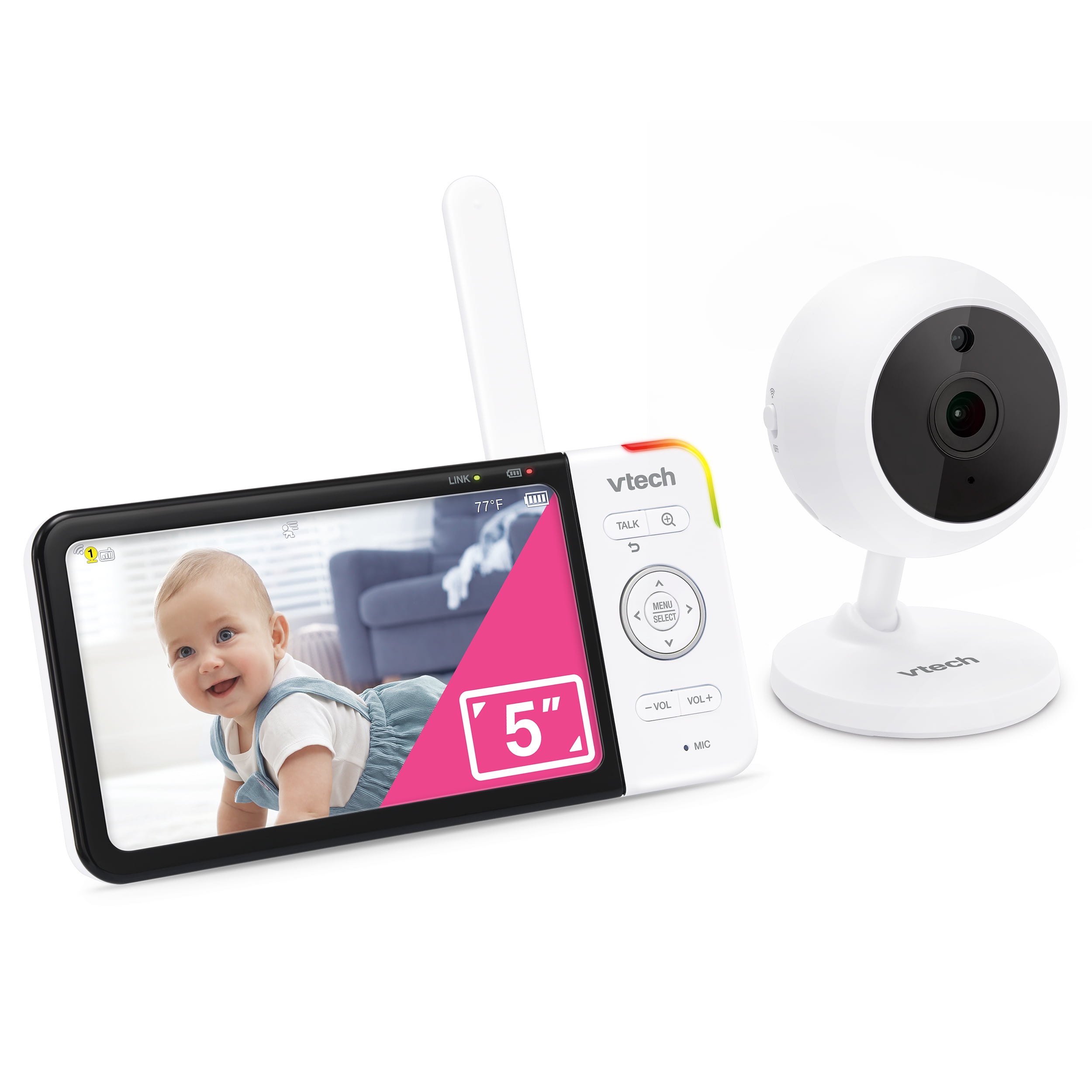 VTech RM5753 Remote Acess Fixed Video Monitor with High-Resolution 5-inch LCD Screen and Switch to turn on/off WiFi
