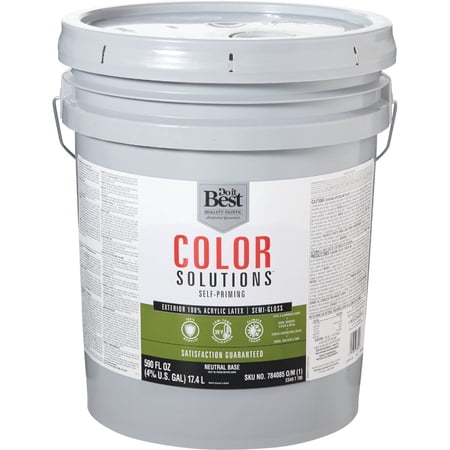Sherwin-Williams Co. Do it Best Color Solutions 100% Acrylic Latex Self-Priming Semi-Gloss Exterior House Paint - Pack of 8