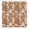 thumbnail image 2 of Ambesonne Paisley Shower Curtain, Ethnic Boho Flowers Leaves, 69"Wx70"L, Orange Cream Rose, 2 of 4