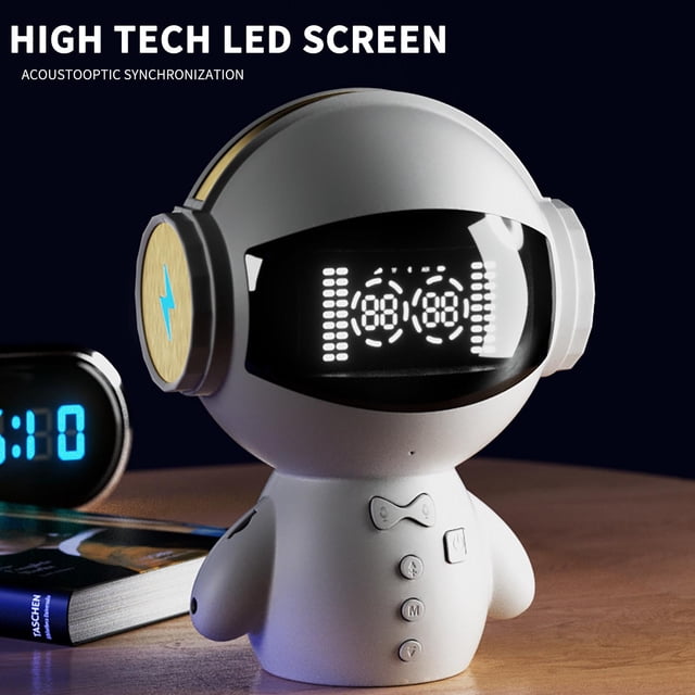 PEONAVET Robot Musical Bluetooth Haut-Parleur Intelligent Ordinateur Karaoké Modèle Privé Réveil Cadeau Sonore