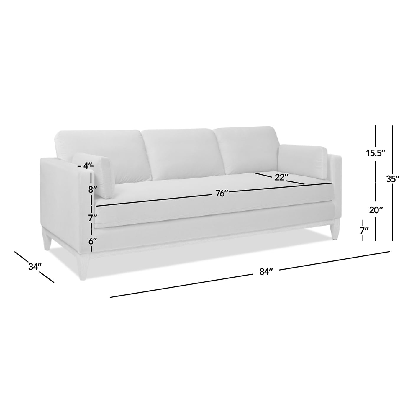 Jennifer Taylor Home Knox 84" Modern Farmhouse Performance Velvet Living Room Sofa Couch in Deep Brown