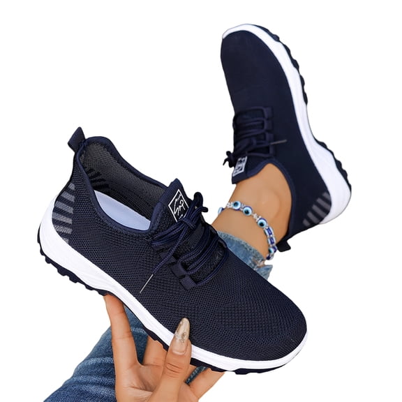 Domzle Womens Walking Shoes Slip On Sneakers | Casual Mesh Comfortable Breathable Lightweight Running Athletic Blue 39