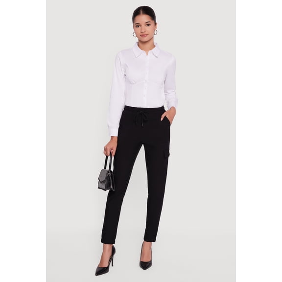 Women's Almost Famous High Waisted Tapered Leg Cargo Pants