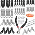 thumbnail image 1 of 85 piezas de repuesto de cremallera deslizante, kit de reparación de cremalleras con mini alicates, reemplazo de cremallera para prendas, bolsos, chaquetas, tiendas de campaña, equipaje, 1 of 5