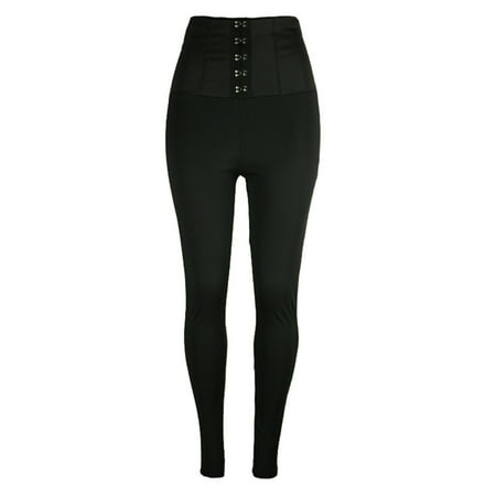 

Women Super High Waist Corset Leggings Tummy Control Body Shaping Slim Yoga Pants Waist Training Push Up Body Shaper with Adjustable Hooks