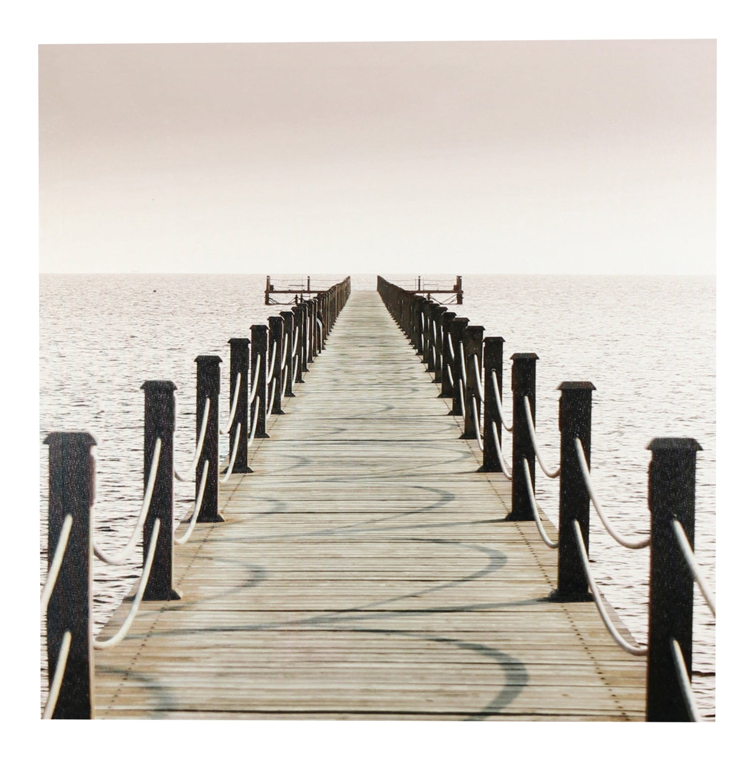 Peaceful Walk On Ocean Pier Dock Side Canvas 20 Inch Wall Decor