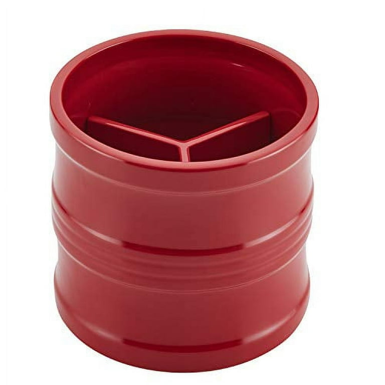 7.5 in. Red Ceramics Tool Crock with Partition Insert 7.5 in. Red Ceramics Tool Crock with Partition Insert