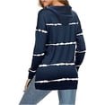 thumbnail image 2 of LoyisViDion Coat Womens Hoodie Striped Full Zip Long Sleeve Lightweight Sweatshirts Jacket Coat Navy 6(S), 2 of 3