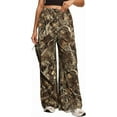 thumbnail image 3 of Women's Camo Cargo Baggy PantsStreetwear Drawstring Wide Leg Trousers Flare Sweatpants, 3 of 14
