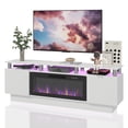 thumbnail image 4 of BOSSIN Fireplace TV Stand with 36" Electric Fireplace for Living Room,LED Light Entertainment Center,2 Tier TV Console Stand for TVs Up to 80", 4 of 8