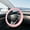 Pink(H), variant on Studded Leather Steering Wheel Cover Non-Slip Grip Enhancer for Car Interior Accessories
