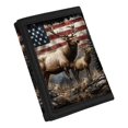 thumbnail image 2 of FUIALDOLG Elk American Flag Forest Trifold Card Wallet for Sports, Polyester Kids Trifold Wallet with Lightweight Slim Children's Wallet, 2 of 7