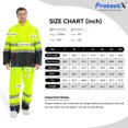 thumbnail image 5 of ProtectX Hi Vis Safety Rain Jacket and Pants, Waterproof Reflective Rain Gear for Farming Fishing Work, Men Women Rain Suit with Inner Mesh Lining and Pockets, Green, 5 of 7
