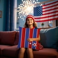 thumbnail image 5 of 17.72"x17.72" Patriotic Flax Cushion Cover - 4th of July Star Pattern Decor for Sofa/Bedroom, 5 of 6