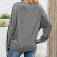 thumbnail image 5 of CEHVOM Blouse Décontractée à Manches Longues pour Femmes, Col Rond, Couture Unie, Ample et Fine, 5 of 5