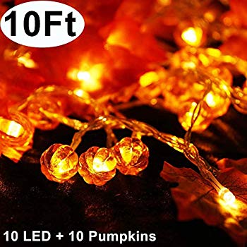 2 Pack Thanksgiving Maple Lights Fall Garland with Lights 5 Maple Cards Decor Outdoor Indoor,Total 26 ft 80 LED Maple Leaves 3 AA Battery Powered,Autumn Garland for Mantle Stairs Windows