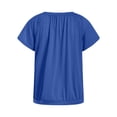 thumbnail image 5 of vigerkar Women's Solid Casual Summer T Shirts Short Sleeve V Neck Tops Tshirts (Blue, XXL), 5 of 5