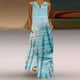thumbnail image 1 of ICHUANYI Clearance Women Casual Loose Printed Tank Dress Beach V-neck Pocket Sundress Sleeveless Dresses(Blue, XXL) ICHUANYI WER2023080902088, 1 of 5