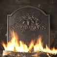 thumbnail image 2 of Plow & Hearth Cast Iron Fireplace Fireback with Oak Leaf Design, 2 of 3