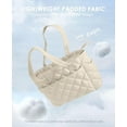 thumbnail image 5 of Tote Bag for Women, Lightweight Puffer Tote Work Bags with Compartments for Travel, Quilted Shoulder Bag with Zipper, 5 of 12