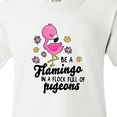 thumbnail image 4 of Inktastic Be a Flamingo in a Flock of Pigeons with Flowers Youth T-Shirt, 4 of 5
