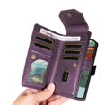 thumbnail image 3 of ELEHOLD Wallet Case For Google Pixel 7, Luxury PU Leather Shockproof Magnetic Flip Kickstand Card Slots Cash Pocket Wallet Case With Detachable Lanyard, Purple, 3 of 11