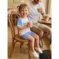 thumbnail image 4 of BemeyourBBs Toddler Baby Boy Summer Clothes Daddy's Mini Baby Boy Outfit Casual Letter Print Crew Neck Short Sleeve Tops and Plaid Shorts Set, 4 of 9