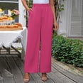thumbnail image 3 of Awxnjux Women'S Pants Women'S Wide Leg Pants For Work Business Casual High Rise Dress Pants Trousers For Office Casual Suit Trousers (Hot Pink,M), 3 of 5
