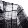 thumbnail image 4 of IROINNID Men's Long Sleeve Woolen Turndown Lapel Mid-Length Jacket Plaid Comfy Autumn And Winter Woolen Overcoat, 4 of 8