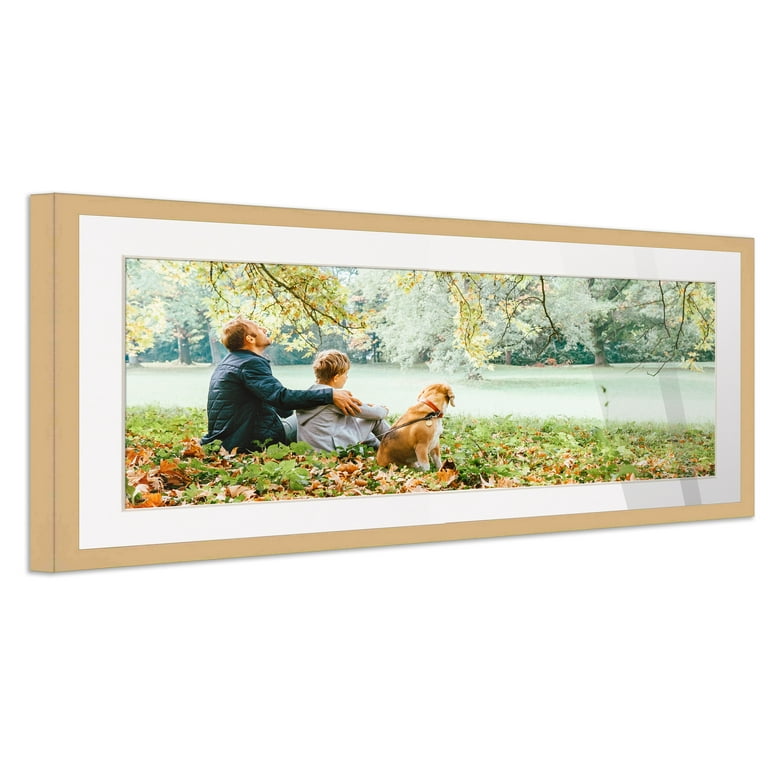 Natural 8x18 Picture Frame with 4.5x14.5 Matte Photo Opening for
