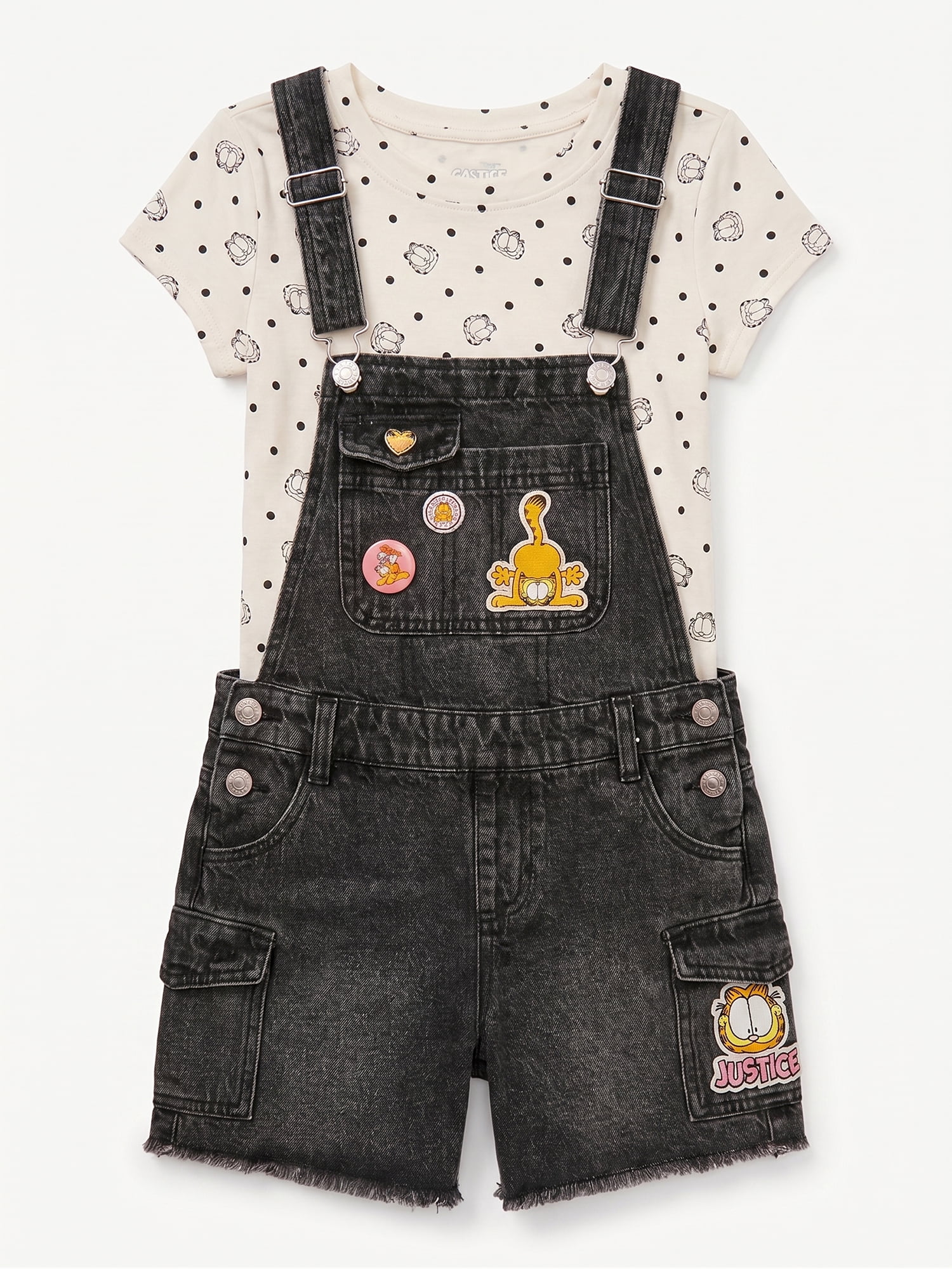 Justice x Garfield Girls Collab Denim Shortall, Sizes 6-18