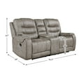 thumbnail image 3 of Lexicon Oberon Microfiber Double Reclining Love Seat in Grayish brown, 3 of 5