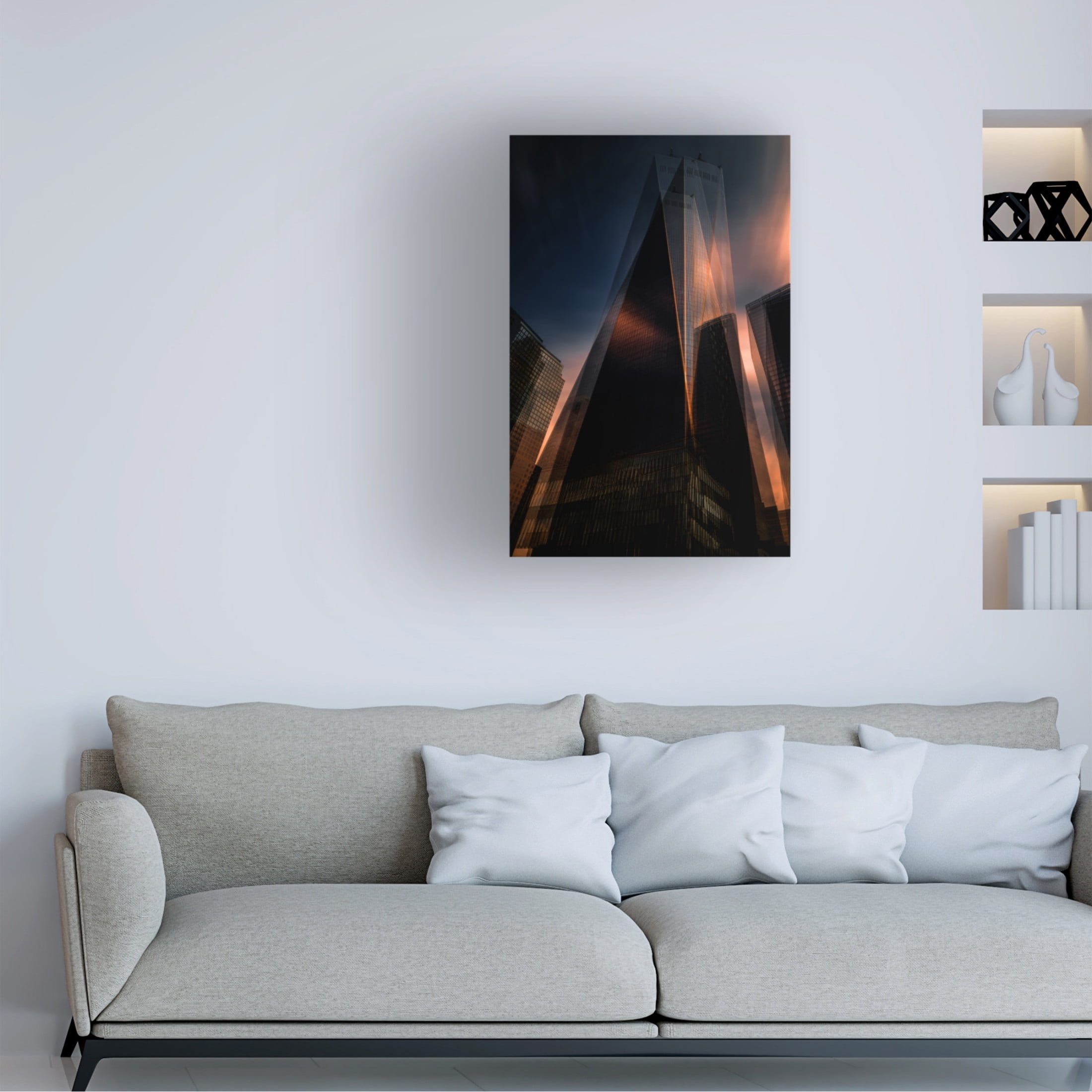 Canvas Wall Art - Massimo Della Latta 'Grattacieli 4' Wall Art for Living Room, Bedroom, or Office D?cor by Trademark Fine Art - 12 x 19 Inches