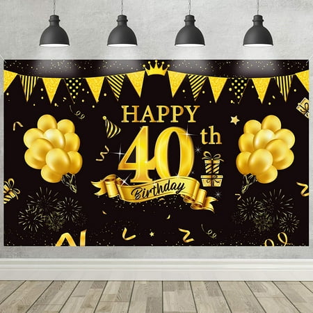 Happy 60th Birthday Backdrop Background Banner,60th Birthday Photography  Backdrop Black Gold Sign Poster for 60th | Walmart Canada