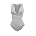 thumbnail image 2 of Summer Skinny Deep V-Neck Sleeveless Bodysuit,Women's Knitted Underwear Leggings Slim Jumpsuit Bodysuit Top, 2 of 8
