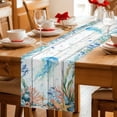 thumbnail image 5 of Jellyfish Coastal Table Runner 108 Inches, Summer Nautical Starfish Coral Grey Wooden Bed Runner Dresser Scarves Tabletop for Indoor Outdoor Parties/Ceremony/Banquet, 13"x 108", 5 of 8